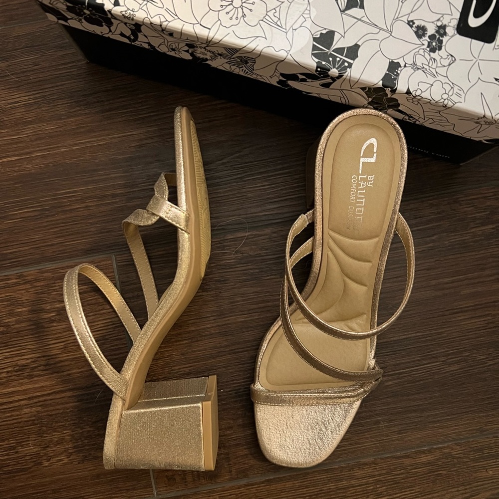 Gold heeled sandals